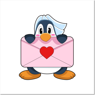 Penguin Bride Letter Wedding Posters and Art